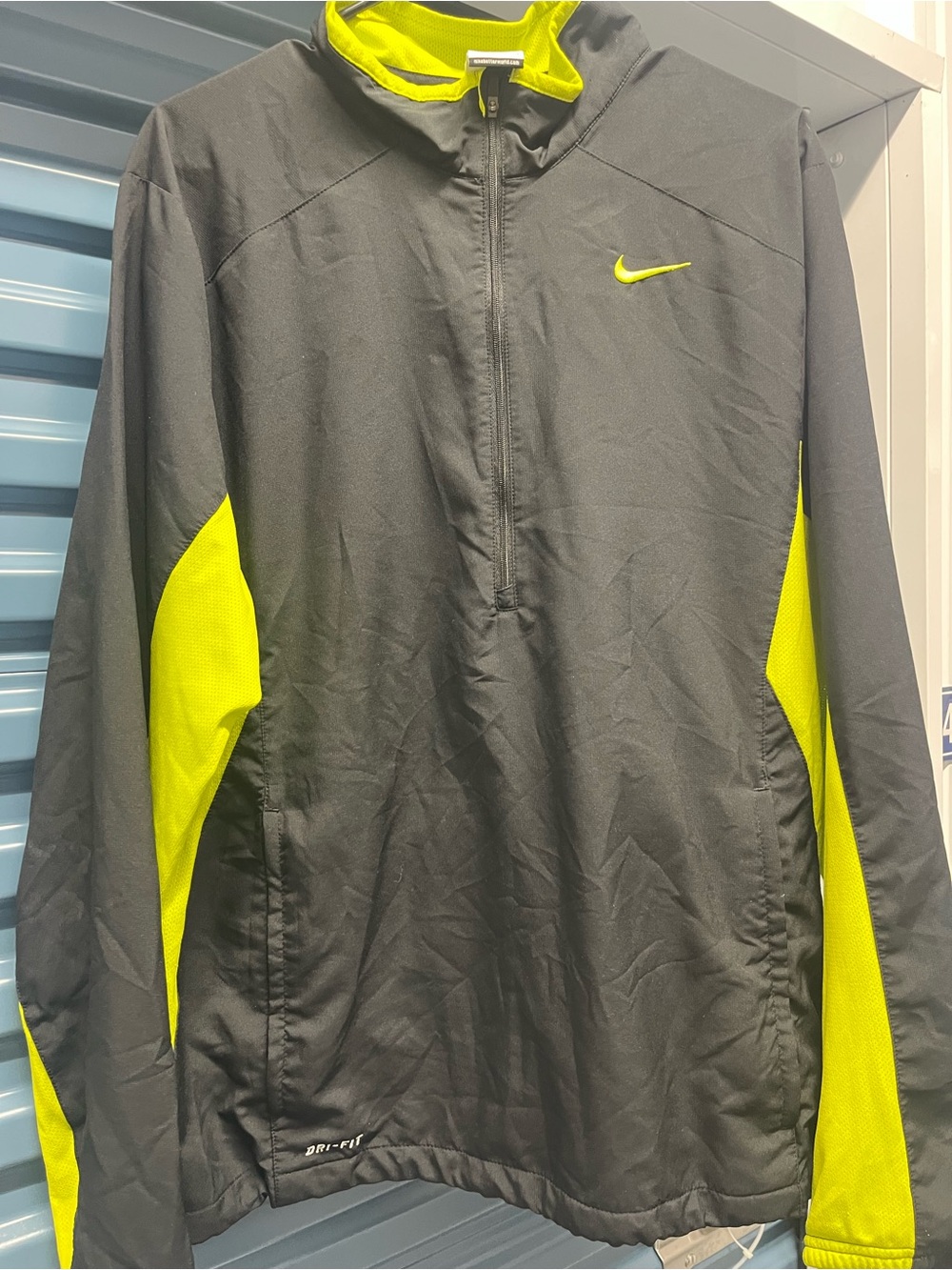 Nike Men’s Black & Volt Dri-FIT Half-Zip Jacket
